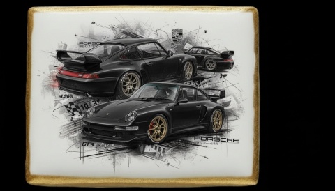 Ciastko lukier Auto Fan PASJA PORSCHE DYNAMIKA