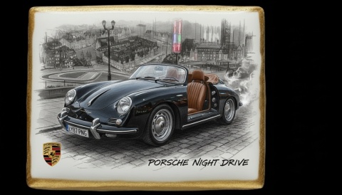 Ciastko lukier Auto Fan PASJA PORSCHE NIGHT DRIVE