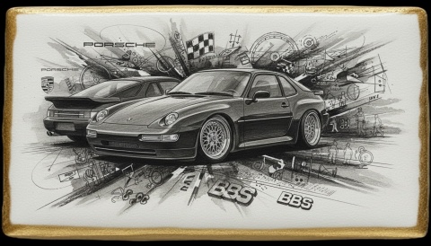Ciastko lukier Auto Fan PASJA PORSCHE  WYRAFINOWANA ELEGANCJA RUCHU