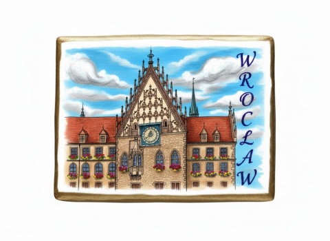 Ciastko lukier twój tekst Pamiątka z Wrocławia Ciasteczkowy Ratusz

Op