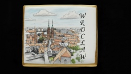 Ciastko lukier twój tekst Pamiątka z Wrocławia Historią malowane ciasteczk