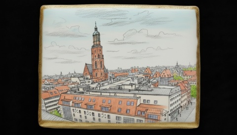 Ciastko lukier twój tekst Pamiątka z Wrocławia Wrocławskie Wieże i Kamie