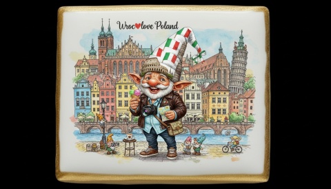 Ciastko lukier Pamiątka Podróż przez Wrocław z uśmiechem krasnala 

Nas