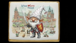 Ciastko lukier Pamiątka  Rycerski Krasnal wrocławski na straży miasta!