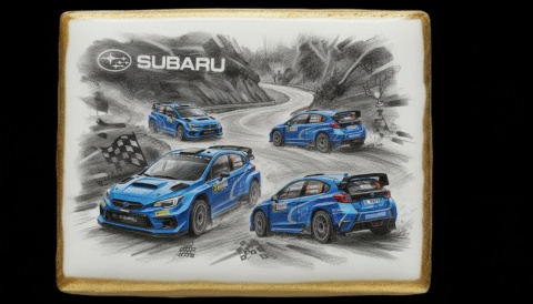 Ciastko lukier Auto Fan PASJA  Subaru w Akcji