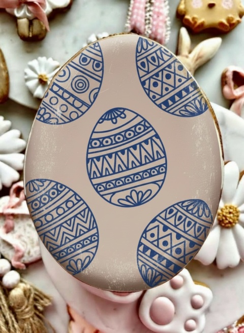 Ciasteczko Wielkanocne lukrowane jajko pełne tradycji 

Wiosenne Świę Twój napis Happy Easter