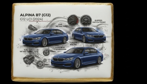 Ciastko lukier Auto Fan PASJA ALPINA B7 (G12) G12 LCI (2024)