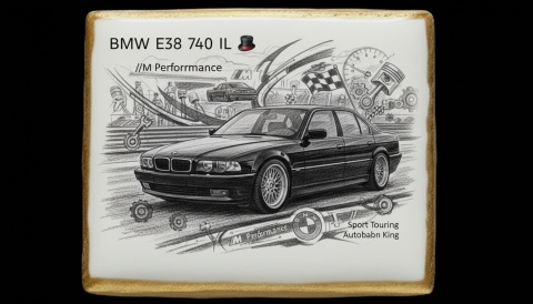 Ciastko lukier Auto Fan PASJA BMW E38 740 IL