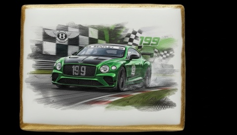 Ciastko lukier Auto Fan PASJA Bentley w Pędzie