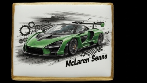 Ciastko lukier Auto Fan PASJA  Dynamiczna Moc McLaren Senna