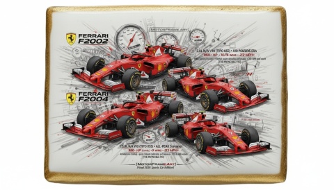 Ciastko lukier Auto Fan PASJA Ferrari F2002 i F2004