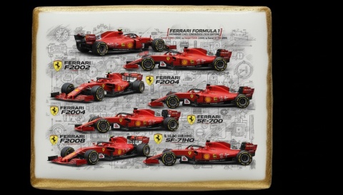 Ciastko lukier Auto Fan PASJA Ferrari w Ruchu