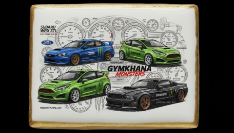Ciastko lukier Auto Fan PASJA  Gymkhana Monsters