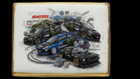 Ciastko lukier Auto Fan PASJA  Gymkhana Monsters