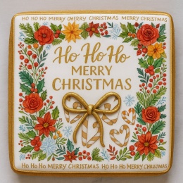 Ciastko lukier twój tekst Ho Ho Ho Merry Christmas