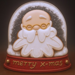 Ciastko lukier twój tekst Jolly Santa Snow Globe
