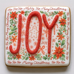 Ciastko lukier twój tekst Joyful Christmas Cookie