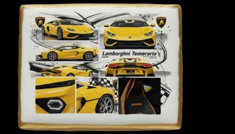 Ciastko lukier Auto Fan PASJA Lamborghini Temerario 2026 Bakegram