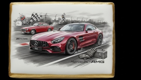 Ciastko lukier Auto Fan PASJA  MercedesAMG