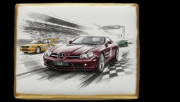 Ciastko lukier Auto Fan PASJA Mercedes SLR na Torze Wyścigowym