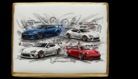 Ciastko lukier Auto Fan PASJA Nissan LBWK GTR35