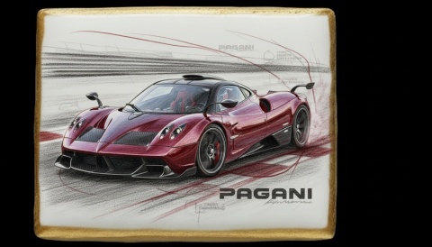 Ciastko lukier Auto Fan PASJA Pagani Huayra