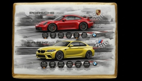 Ciastko lukier Auto Fan PASJA Szybkość Pasji Porsche vs. BMW