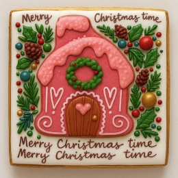 Ciastko lukier twój tekst Gingerbread House Bakegram