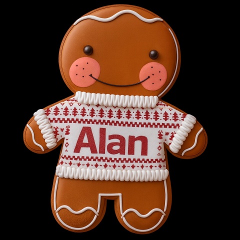 Ciastko lukier twój tekst Gingerbreadowy Przyjaciel