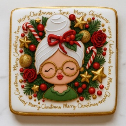 Ciastko lukier twój tekst Merry Christmas Bakegram