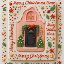 Ciastko lukier twój tekst Merry Christmas Time Bakegram