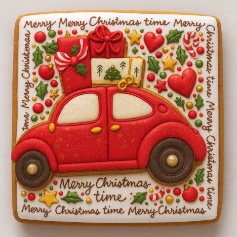 Ciastko lukier twój tekst Merry Christmas Time