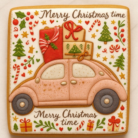 Ciastko lukier twój tekst Merry Christmas Time