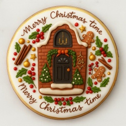 Ciastko lukier twój tekst Merry Christmas Time