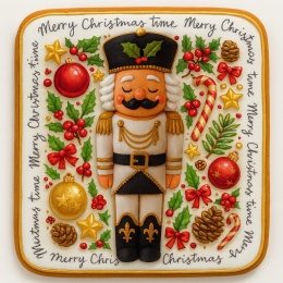 Ciastko lukier twój tekst Merry Christmas Time Dziadek Orzechów