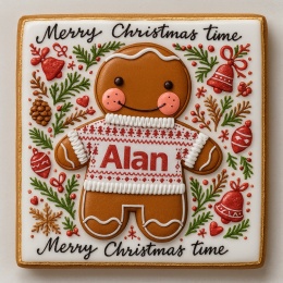 Ciastko lukier twój tekst Merry Christmas Time