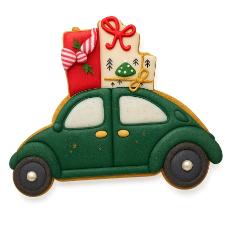 Ciastko lukier twój tekst Świąteczne Auto z Prezentami