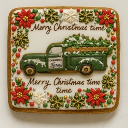 Ciastko lukier twój tekst Vintage Świąteczny Pickup