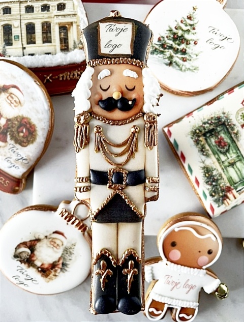 Pierniczek świąteczny logo firmowy dziadek do orzechów