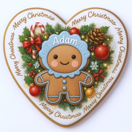 Ciastko lukrowane Mamik Family Adam roz.S serce ręcznie robione
