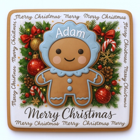 Ciastko lukrowane Mamik Family Adam roz.S kwadr ręcznie robione Ciastko lukrowane Mamik Family Adam roz.S kwadr ręcznie robione