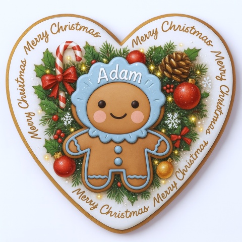 Ciastko lukrowane Mamik Family Adam roz.M serce ręcznie robione Ciastko lukrowane Mamik Family Adam roz.M serce ręcznie robione