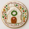 Ciastko lukrowane Świąteczna kamienica koło roz.XL ręcznie robione
