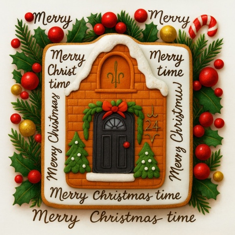 Ciastko lukrowane Świąteczna kamienica kwadr roz.XL ręcznie robione