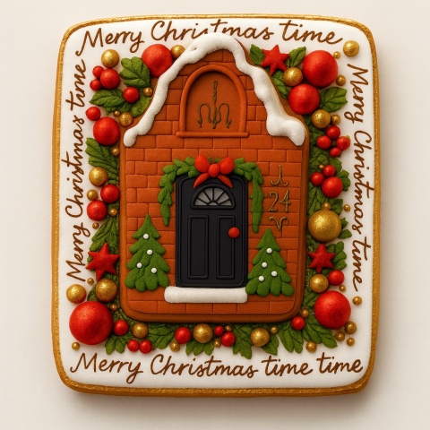 Ciastko lukrowane Świąteczna kamienica prosto roz.M ręcznie robione