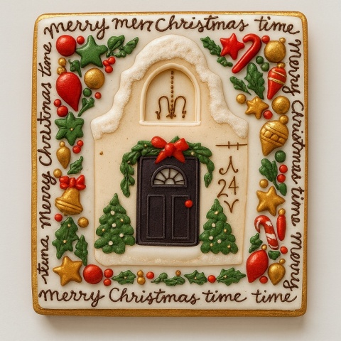Ciastko lukrowane Świąteczna kamienica prosto roz.M ręcznie robione Ciastko lukrowane Świąteczna kamienica prosto roz.M ręcznie robione