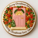Ciastko lukrowane Świąteczne drzwi koło No2 roz.M ręcznie robione Ciastko lukrowane Świąteczne drzwi koło No2 roz.M ręcznie robione
