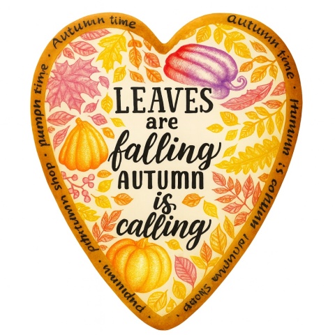 Ciastko lukrowane Autumn time roz. L serce No3 Jesień ręcznie robione Ciastko lukrowane Autumn time roz. L serce No3 Jesień ręcznie robione