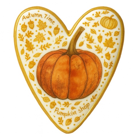 Ciastko lukrowane Autumn time roz. L serce No4 Jesień ręcznie robione Ciastko lukrowane Autumn time roz. L serce No4 Jesień ręcznie robione