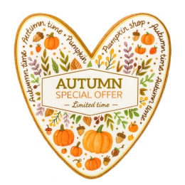 Ciastko lukrowane Autumn time roz. L serce No5 Jesień ręcznie robione